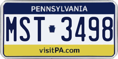 PA license plate MST3498
