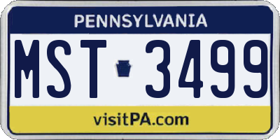 PA license plate MST3499