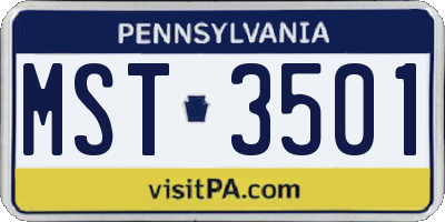 PA license plate MST3501