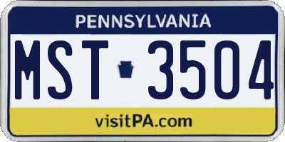 PA license plate MST3504