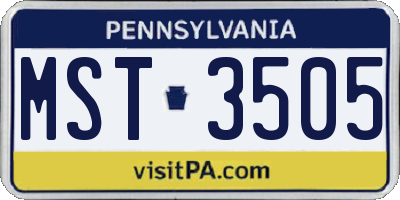 PA license plate MST3505