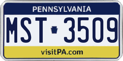 PA license plate MST3509