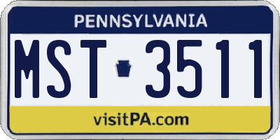 PA license plate MST3511