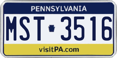 PA license plate MST3516