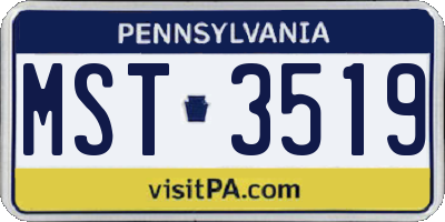 PA license plate MST3519
