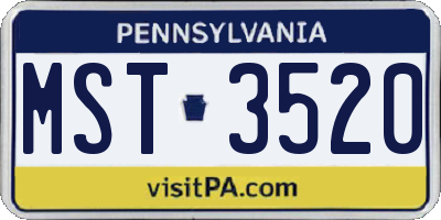 PA license plate MST3520