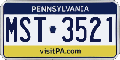 PA license plate MST3521