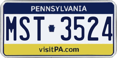 PA license plate MST3524