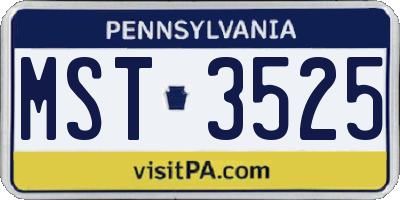 PA license plate MST3525