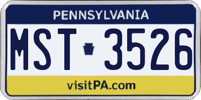 PA license plate MST3526