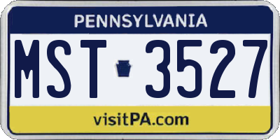 PA license plate MST3527