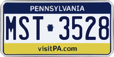 PA license plate MST3528