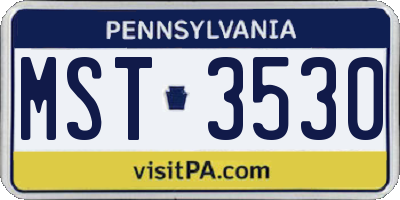 PA license plate MST3530
