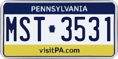 PA license plate MST3531