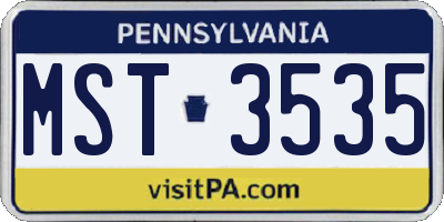 PA license plate MST3535