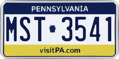 PA license plate MST3541