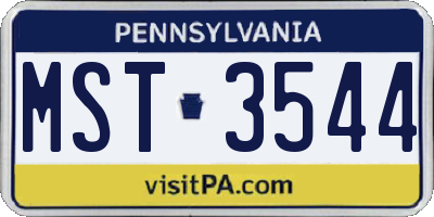 PA license plate MST3544