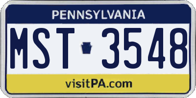 PA license plate MST3548
