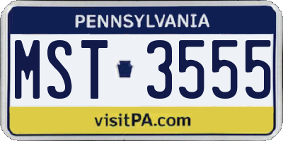 PA license plate MST3555
