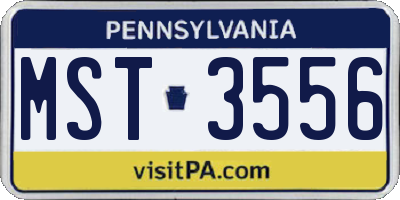 PA license plate MST3556