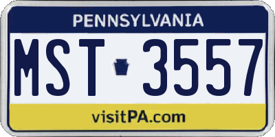 PA license plate MST3557