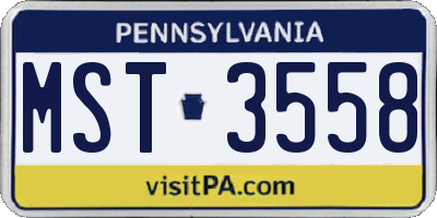 PA license plate MST3558