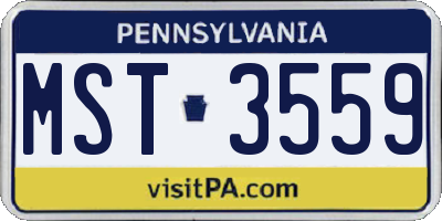 PA license plate MST3559