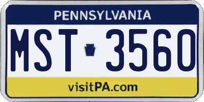 PA license plate MST3560