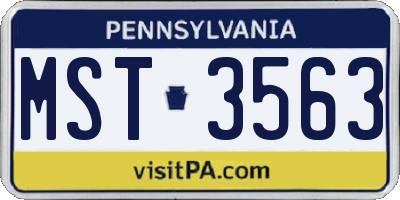 PA license plate MST3563