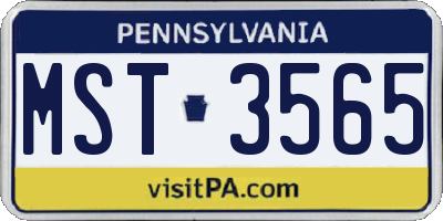 PA license plate MST3565