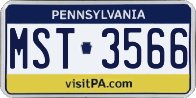 PA license plate MST3566