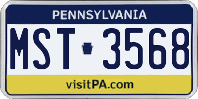 PA license plate MST3568
