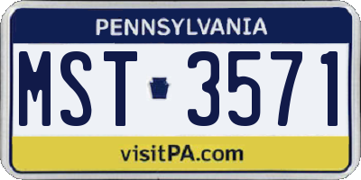 PA license plate MST3571