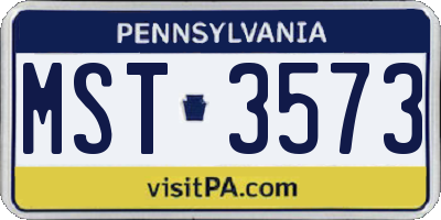 PA license plate MST3573