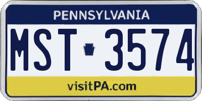 PA license plate MST3574
