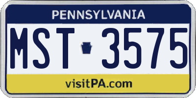 PA license plate MST3575