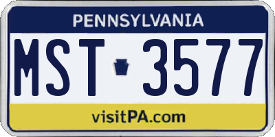 PA license plate MST3577
