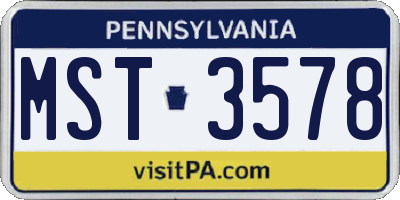 PA license plate MST3578