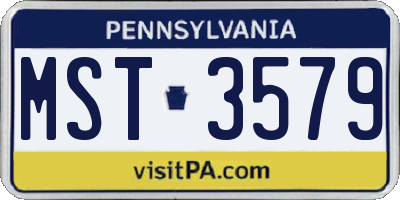 PA license plate MST3579