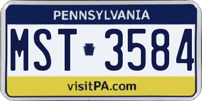 PA license plate MST3584