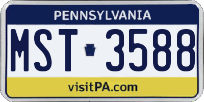 PA license plate MST3588