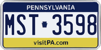 PA license plate MST3598