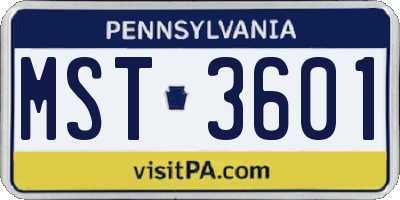 PA license plate MST3601