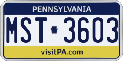 PA license plate MST3603