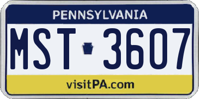 PA license plate MST3607