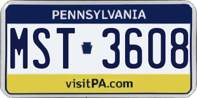 PA license plate MST3608