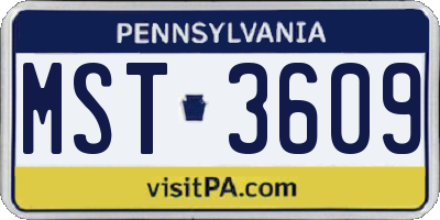 PA license plate MST3609