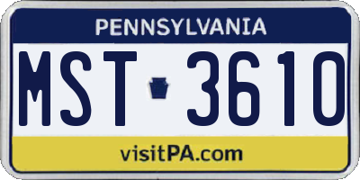 PA license plate MST3610