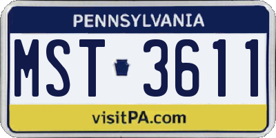 PA license plate MST3611