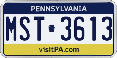 PA license plate MST3613